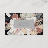 Premium Black Pampas Grass Floral Ultimate Grau Visitenkarte (Rückseite)