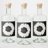 Premium Black Pampas Grass Tropical Floral Gin Alkoholflaschenetikett (Flaschen)