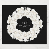 Premium Black Pampas Grass Tropical Floral Gin Alkoholflaschenetikett (Einzelnes Label)