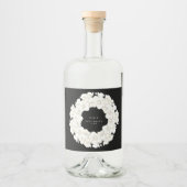 Premium Black Pampas Grass Tropical Floral Gin Alkoholflaschenetikett (Vorderseite)