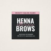Premium Black Pink Square Henna Brows Care Card (Vorderseite)