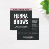 Premium Black Pink Square Henna Brows Care Card (Schreibtisch)