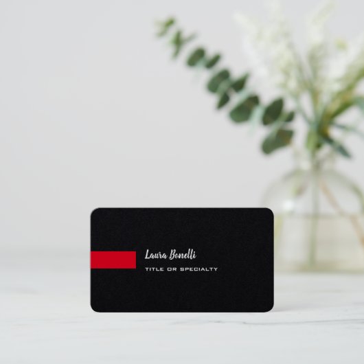 Premium Black Red Beruflich Modern Visitenkarte (Stehend Vorderseite)