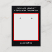 Premium Black Red Earring Display QR  Visitenkarte (Vorderseite)