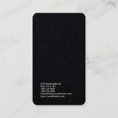 Premium Black Schlicht Trendy Modernes Minimalisti Visitenkarte (Rückseite)