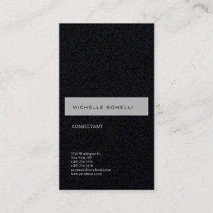 Premium Black Simple Schlicht Modern Minimalistisc Visitenkarte