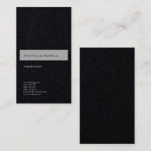 Premium Black Simple Schlicht Modern Minimalistisc Visitenkarte (Vorne/Hinten)