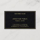 Premium Black Template Luxus Elegant Modernes Gold Visitenkarte (Rückseite)