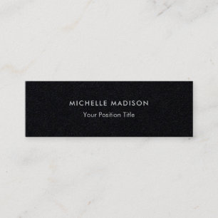 Premium Black Trendy Minimalistisch Beruflich Schl Mini Visitenkarte