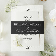 Premium Black Tuxedo Monogram Calligrafy Wedding