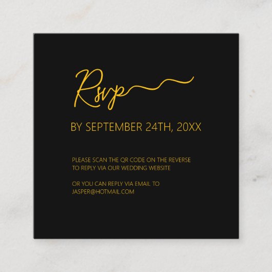 Premium Black UAWG QR Code-Umschließungskarte Begleitkarte (Vorderseite)