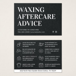 Premium Black Waxing Aftercare Card Haarentfernung