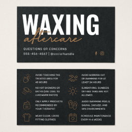 Premium Black Waxing Aftercare Card Haarentfernung
