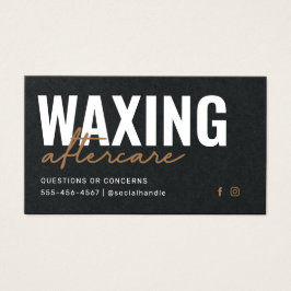 Premium Black Waxing Aftercare Card Haarentfernung