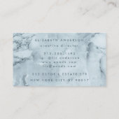 Premium Blue IceBerg Ultra Modern Bold Monogram Visitenkarte (Rückseite)