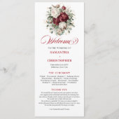 Premium Blush Burgundy Florales Hochzeitsprogramm Programm (Vorderseite)