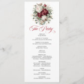 Premium Blush Burgundy Florales Hochzeitsprogramm Programm (Rückseite)