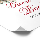 Premium Blush Burgundy Gästebuch Poster Schild (Ecke)