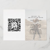 Premium Bold Modern QR CODE Foto Save the Date Folieneinladung (Rückseite)