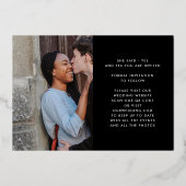 Premium Bold Modernes GOLD TEXT Foto Save the Date Folieneinladung (Rückseite)