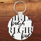 Premium Boss Girl | Moderner ultraschwarzer Text Schlüsselanhänger (Vorderseite)