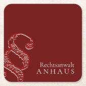 Premium Brown White Attorney Rechteckiger Pappuntersetzer (Vorderseite)