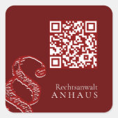 Premium Brown White QR Code Businesscards Quadratischer Aufkleber (Vorderseite)