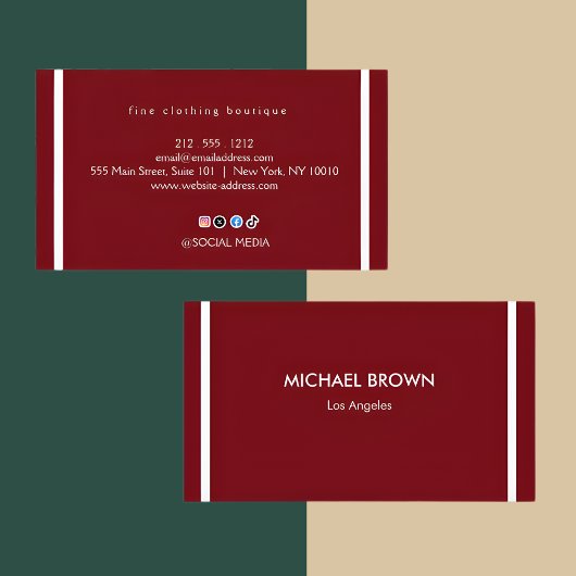 Premium Burgundy Gold Business Card Set Visitenkarte