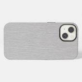 Premium-Bürstet Silber-Metallstruktur iPhone Hülle (Rückseite (Horizontal))