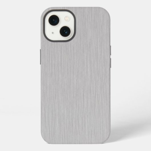 Premium-Bürstet Silber-Metallstruktur iPhone Hülle (Rückseite)