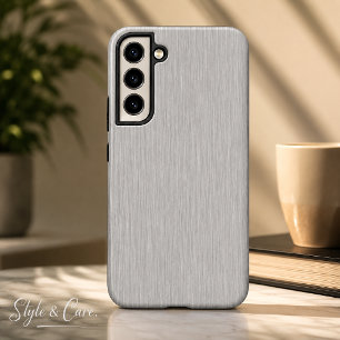 Premium-Bürstsilber-Metallstruktur Samsung Galaxy Hülle