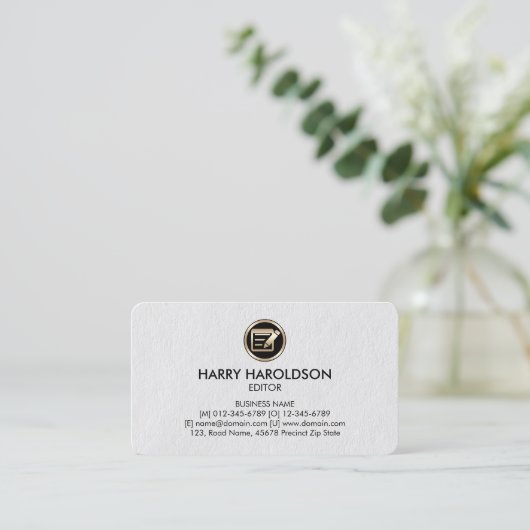 Premium Business Card für den Dokumenteneditor Visitenkarte (Stehend Vorderseite)