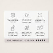 Premium Candle Care Instruktionen Danke Karte (Rückseite)