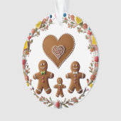 Premium Candy Wreath Gingerbread Family Love Ornament (Vorderseite)