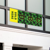 Premium CBD Öl verkauft hier Werbung Banner (Äußeres Gebäude)