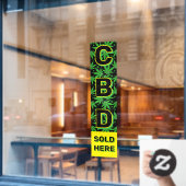 Premium CBD Öl verkauft hier Werbung Fensteraufkleber (Café-Fenster)