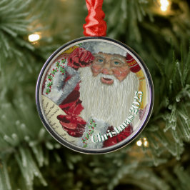 Premium Classic Santa Ornament - zweimal überprüfe Aus Metall