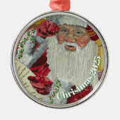 Premium Classic Santa Ornament - zweimal überprüfe Aus Metall (Vorne)