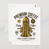 Premium Coffee Vintag Barista Postkarte (Vorne/Hinten)