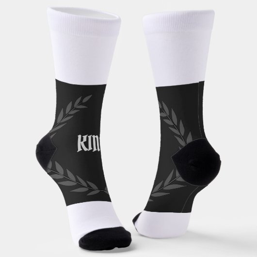 Premium-Crew für Kronen-Bild in KING-Text Socken (Gewinkelt)