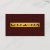 Premium Crocodile Texture Burgundy & Gold  Visitenkarte (Vorderseite)