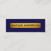 Premium Crocodile Texture Navy Blue & Gold Mini Visitenkarte (Vorderseite)