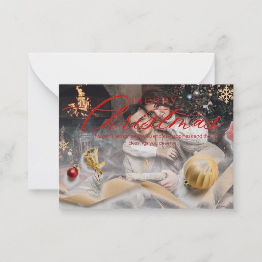 Premium Custom Weihnachtskarten 2024 | elegant Mitteilungskarte (Vorderseite)