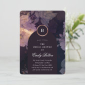 Premium Dark Boho Floral Arch Fall Brautparty Einladung (Stehend Vorderseite)