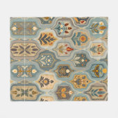 Premium dekoriert Blumenmosaik Fleece Blanket (Vorderseite (Horizontal))