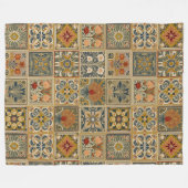 Premium dekoriert Blumenmosaik Fleece Blanket (Vorderseite (Horizontal))