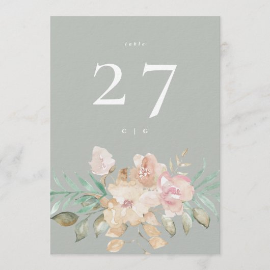 Premium Dick 5 x 7 Blumenkörbe Grüne Tischnummer (Vorderseite)