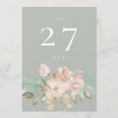 Premium Dick 5 x 7 Blumenkörbe Grüne Tischnummer (Rückseite)