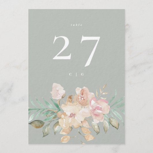 Premium Dick 5 x 7 Blumenkörbe Grüne Tischnummer (Rückseite)