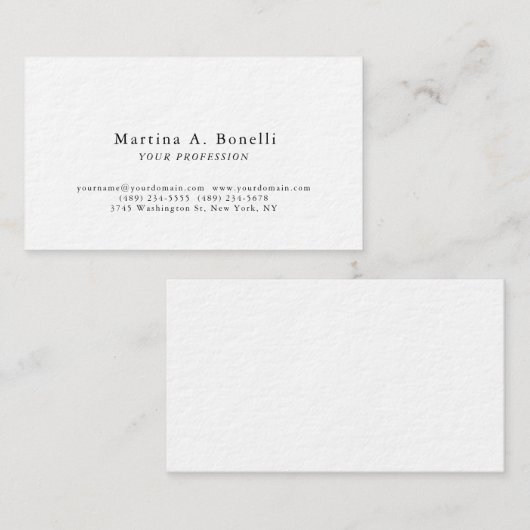 Premium Dick Einzigartig Elegante Schlichte Einfac Visitenkarte (Vorne/Hinten)